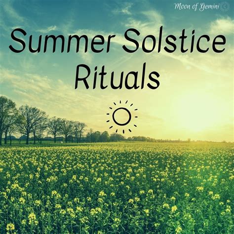 6 Summer Solstice Rituals For The Longest Day Of The Year • Moon of Gemini