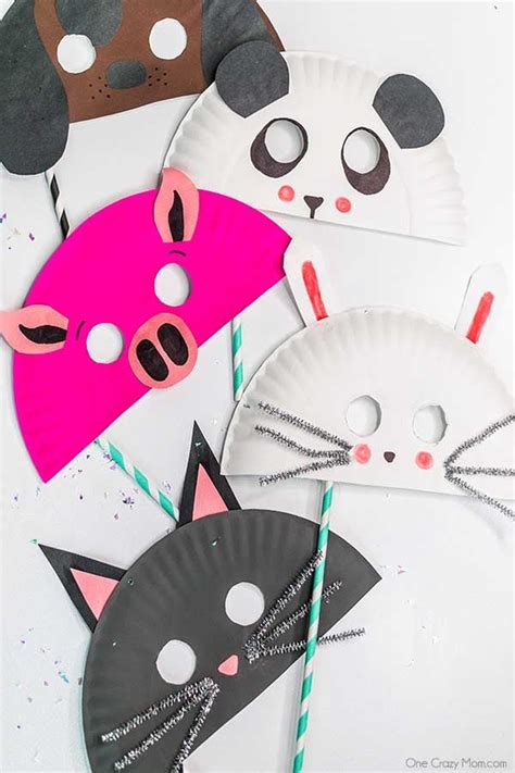 Animal Paper Plate Masks - diy paper plate masks