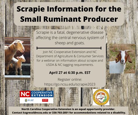 Scrapie Presentation for NC Producers | N.C. Cooperative Extension