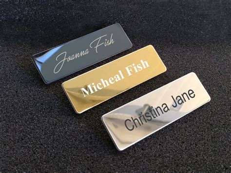 Custom Engraving Name Tag Black | Silver | Gold – Metal – USBLOFT.COM