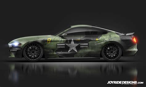 FORD MUSTANG GT MILITARY CAMO JOYRIDE WRAP DESIGN - JOYRIDE