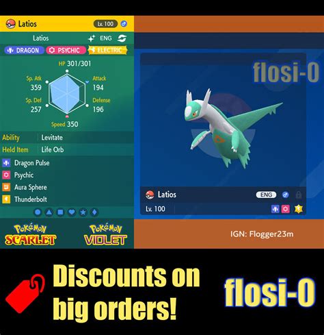 6IV Shiny Latios & Latias Pokemon Scarlet and Violet | eBay