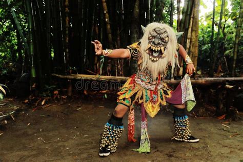 The Performer of Rampak Buto Traditional Mask Folk Dance in Yogyakarta Indonesia Editorial Photo ...