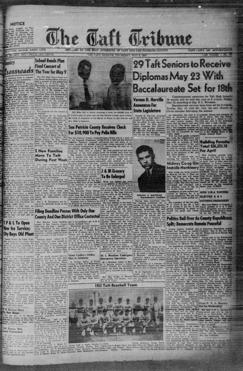 The Taft Tribune (Taft, Tex.), Vol. 30, No. 16, Ed. 1 Thursday, May 8, 1952 - The Portal to ...