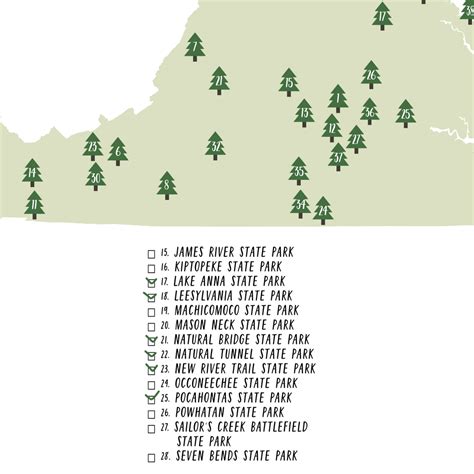 Virginia State Parks Map | Virginia Map Print | Gift For Traveler ...