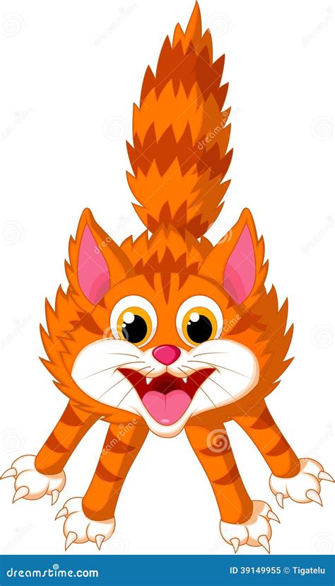 Cute cat cartoon screaming stock vector. Illustration of comic - 39149955