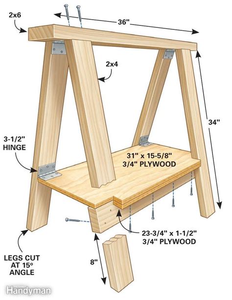 37 best Saw Horse Table images on Pinterest | Woodworking plans, Carpentry and Easels