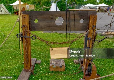 Reconstruction Of An Outdoor Pillory Stock Photo - Download Image Now - Ancient, Antique ...