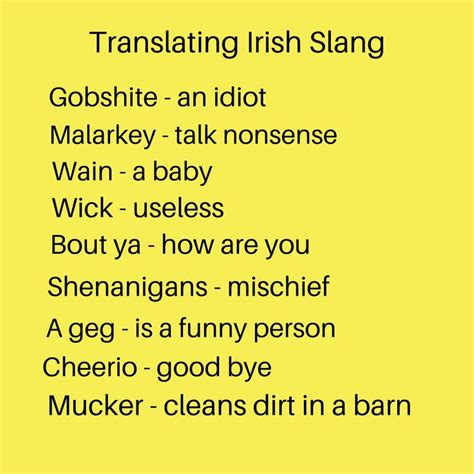 Irish Slang | Irish phrases, Irish slang, Irish words