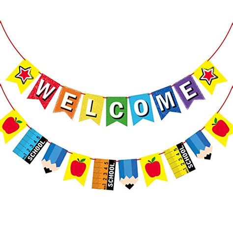 Amazon.com: Welcome Banner for Party Supplies First Day of School ...