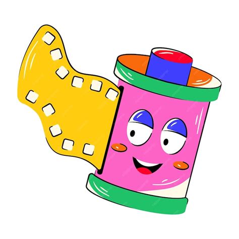 Premium Vector | A cartoon drawing of a cylinder with a big smile and a big smile.