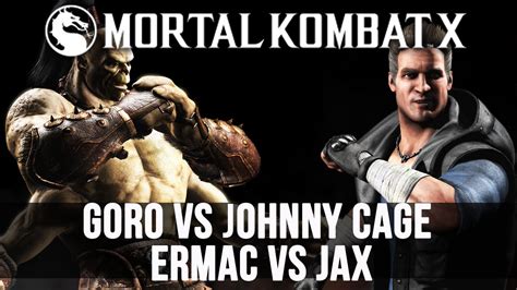 Mortal Kombat X - Desafio dos Inscritos - GORO vs JOHNNY CAGE e ERMAC vs JAX! - YouTube