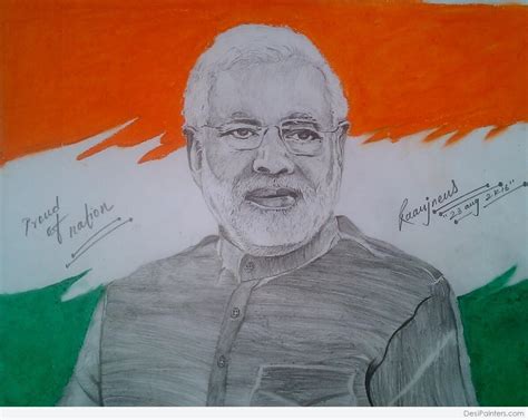 PM Narendra Modi Pencil Sketch - Desi Painters