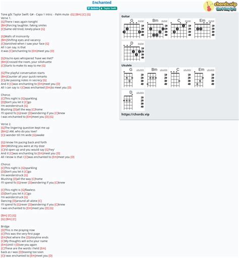 Taylor Swift Enchanted Guitar Chords