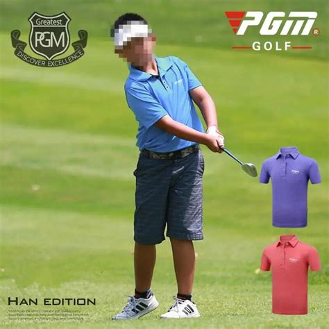 PGM new golf apparel children's golf sportswear boys short sleeved T ...