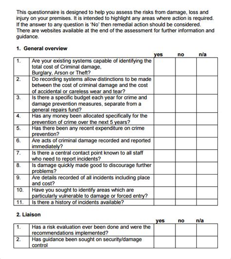 FREE 12+ Sample Security Risk Assessment Templates in PDF | MS Word | Excel