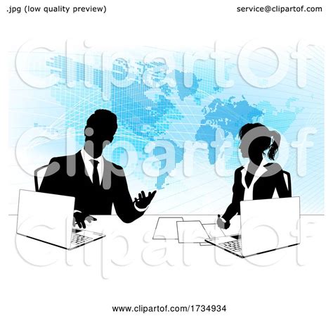 News Anchor Silhouette TV Reporter Presenters by AtStockIllustration ...