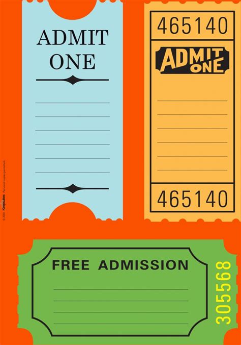 Free Printable Admission Ticket Template - Printable Templates