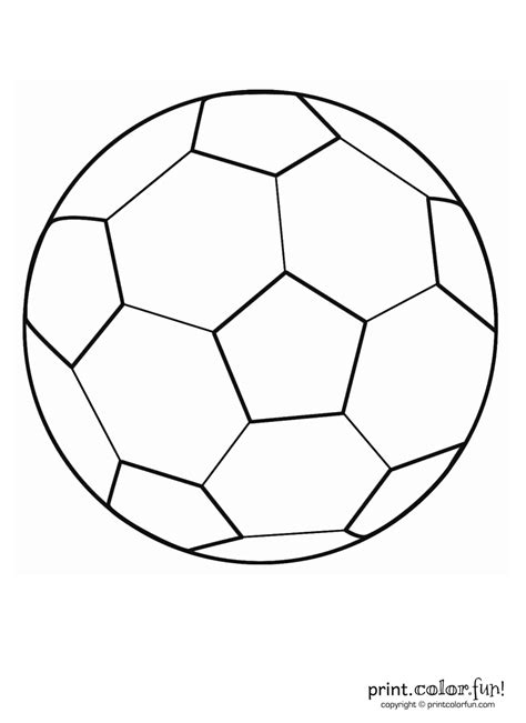 This printable coloring book page of a soccer ball (known as a football in most countries ...