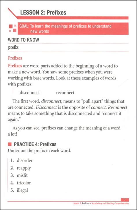 Vocabulary and Reading Comprehension Student Book | Walch Education ...