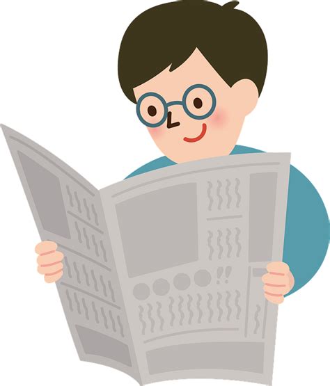 Man is Reading the Newspaper clipart. Free download transparent .PNG | Creazilla