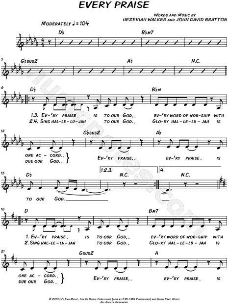 Every Praise Is To Our God Chords - Sheet and Chords Collection