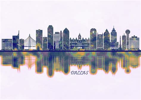 Dallas Skyline Painting by NextWay Art - Fine Art America