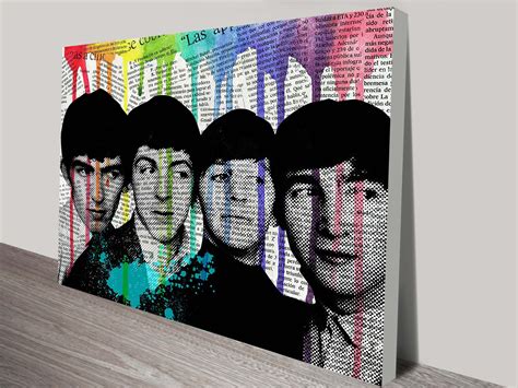 Beatles Coloursplash Pop Wall Art Prints on Canvas