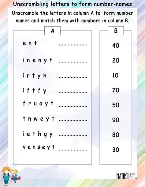 Printable Number Names 1 To 50 Worksheet