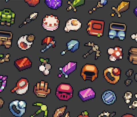 275+ 16x16 RPG Items by RunninBlood in 2021 | Pixel art design, Pixel art tutorial, Pixel art