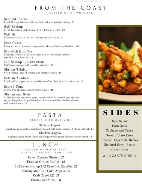 Online Menu of RiverFront Restaurant, Abbeville, Louisiana, 70510 - Zmenu