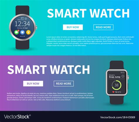 Smart watch concept electronic devices banner Vector Image