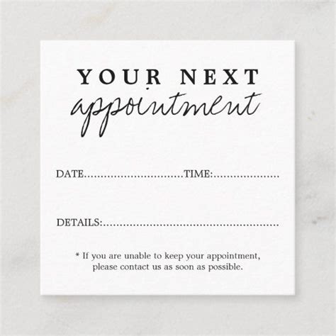 Simple Elegant Black White Beauty Salon Appointment Card | Zazzle | Appointment cards, Small ...