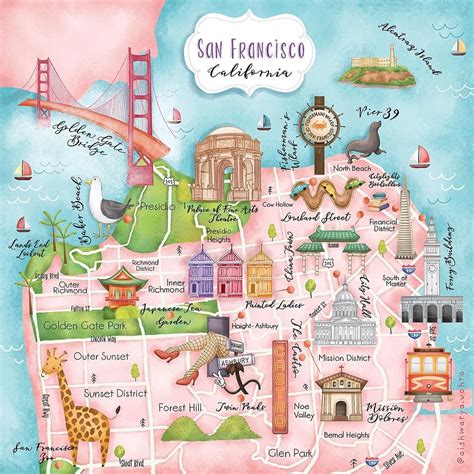 Another day, another map:) San Francisco it it! #illustratedmap | San ...