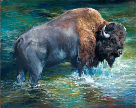 The Great Bison | Buffalo animal, Buffalo painting, Wildlife art