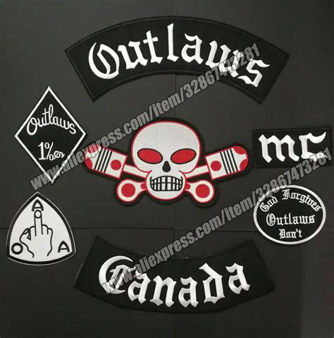 Newest Outlaws Patches Embroidered Iron on Biker Patches for the Motorcycle Jacket Vest Patch ...