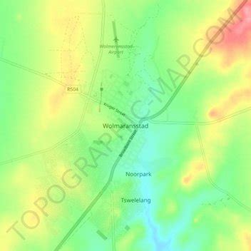 Wolmaransstad topographic map, elevation, terrain