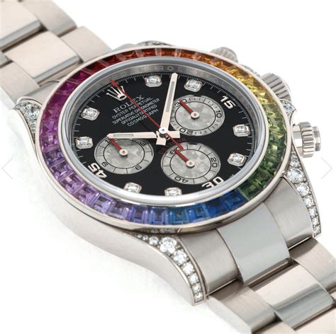 White Gold Rolex Rainbow Daytona Ref 116599 - Rolex Passion Market