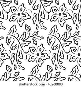 Wallpaper Floral Pattern Stock Illustration 48268888 | Shutterstock