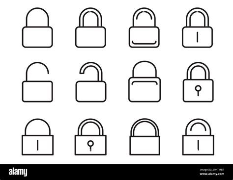 lock login password icon set Stock Vector Image & Art - Alamy