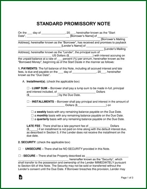 Note Payable Template Word - Template 1 : Resume Examples #o7Y3kpLYBN