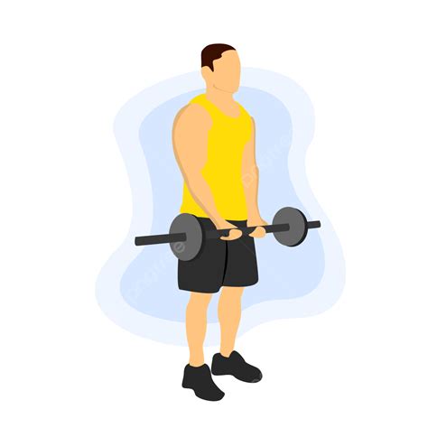 Gambar Ilustrasi Pria Latihan Datar, Olahraga, Dumbell, Bekerja PNG dan ...