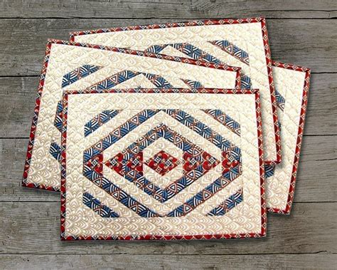 TEEPEE TRAILS Quilted Placemats Pattern - Etsy | Patrón acolchado ...