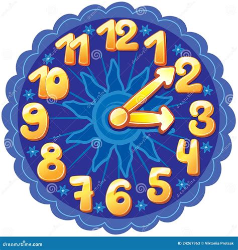 Funny Cartoon Clock For Kids Stock Vector - Image: 24267963