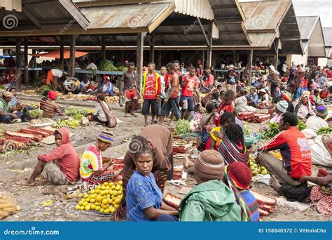 Wamena, Indonesia. People are at the Local Market of Wamena in Baliem ...