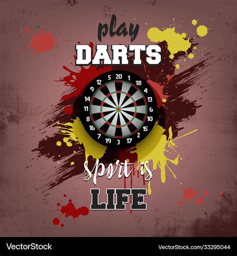 Dartboard icon play darts sport is life Royalty Free Vector