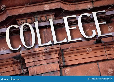 College Sign, Building, Campus Entrance Stock Image - Image of entrance ...