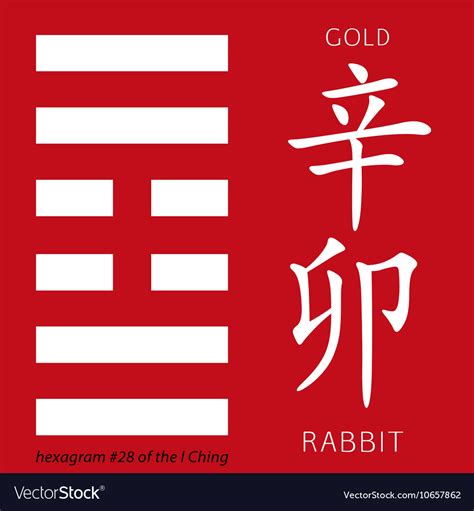 Symbol of i ching hexagram Royalty Free Vector Image