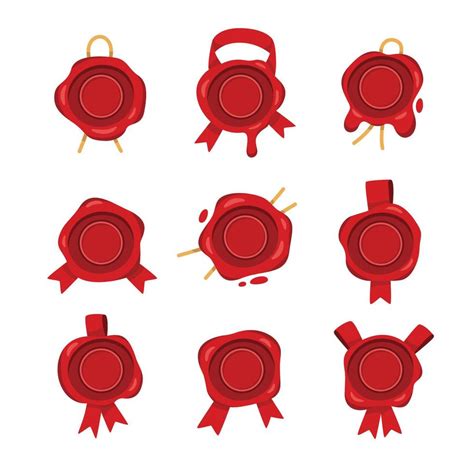 Wax Seal Icon Set with Red Color 12181727 Vector Art at Vecteezy