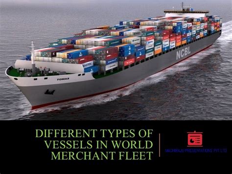 Different types of vessels in world merchant fleet